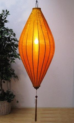 Silk and Bamboo Lantern Oval 6', Gold