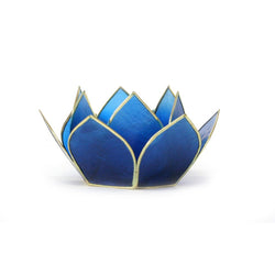 Mini Gemstone Lotus Tea Light Holder, Sapphire