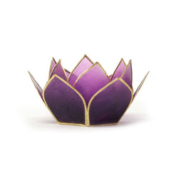 Mini Gemstone Lotus Tea Light Holder, Tanzanite