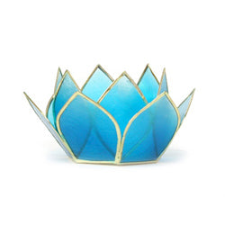 Turquoise Capiz Lotus Stand Mini 5 Stand Set, Turquoise
