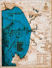 Monterey Bay Mini 3D Wood Map