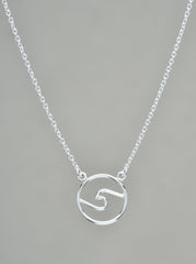 Round Wave Necklace Sterling Silver