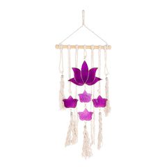 Capiz with Wood Rod macrame - Lotus