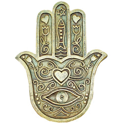 Hamsa Wall Plaque Incense Burner - Antique Gold Hamsa Wall Plaque Incense Burner - Antique Gold
