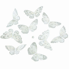 Butterfly Garland White Glitter (Medium)