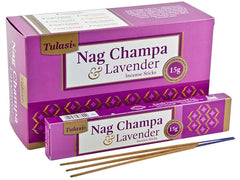 Tulasi Nag Champa & Lavender Natural Incense - 15 Sticks Pack