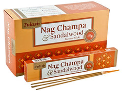 Tulasi Nag Champa & Sandalwood Natural Incense - 15 Sticks Pack