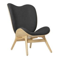 A Conversation Piece Tall Lounge Chair in Oak, Shadow