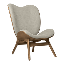 A Conversation Piece Tall Lounge Chair in Dark Oak, White Sands