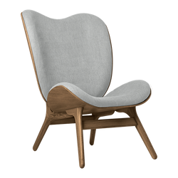 A Conversation Piece Tall Lounge Chair in Dark Oak, Sterling