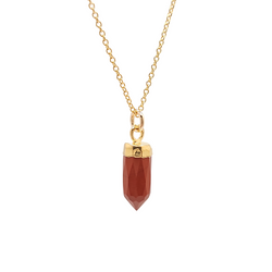 Small Gold Gem Point Necklace, Stone Choice