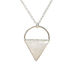 Limited Edition Moonstone Gemstone Focal Pendant Necklace in Sterling Silver Adjustable 24