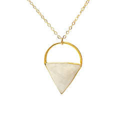 Limited Edition Moonstone Gemstone Focal Pendant Necklace in Gold Vermeil Adjustable 24