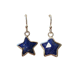 Star Shape Gemstone Earrings in Sterling Silver, Stone Choice