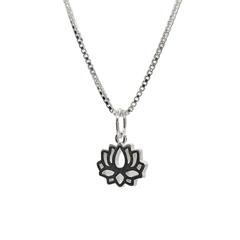 Petite Open Lotus Necklace in Sterling Silver, your choice of lengths.