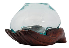 Glass on Wood Hand Small