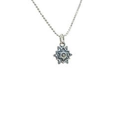 Petite Lotus Mandala Necklace in Sterling Silver