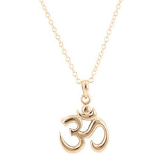 Bronze Om Necklace on Gold Filled Chain