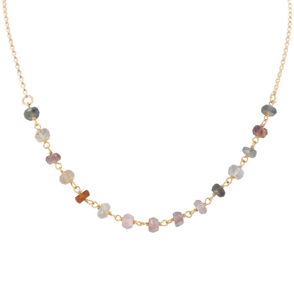 Delicate 4mm Spinel Gemstone Necklace on Gold Filled Chain