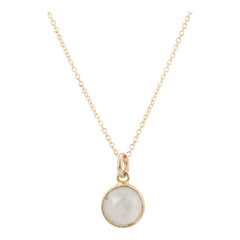 Small Round Gemstone Necklace in Gold