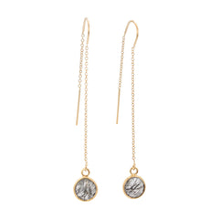 Gemstone Threader Earrings in Gold
