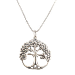 Tree of Life Necklace in Sterling Silver on 20