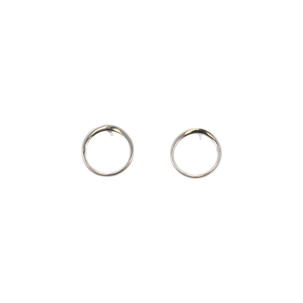 Open Circle Design Earrings in Sterling Silver