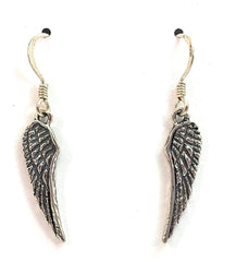 Large Angel Wing Sterling Silver Earrings