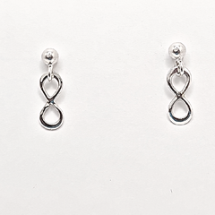 Tiny Infinity Ball Stud Earrings Sterling Silver Posts