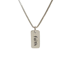 Faith Word Necklace in Sterling Silver