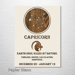Zodiac Wall Hanging - Capricorn, Papier Blanc