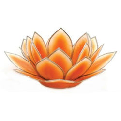 Orange Dahlia Lotus Tea Light Holder, Orange