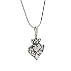 Sterling Silver Celtic Claddagh Pendant on 20