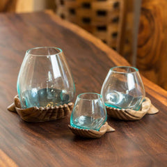 Blown Glass Vase on Double Hand