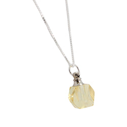 Yellow Faceted Crystal Essential Oil Diffuser Necklace, Yellow