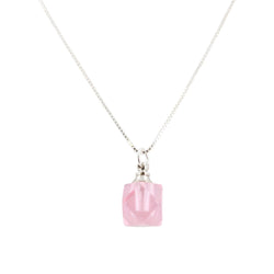 Pink Faceted Crystal Essential Oil Diffuser Necklace, Pink