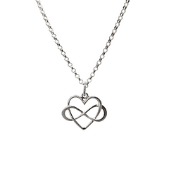 Medium Infinity Heart Necklace in Sterling Silver 16', 18