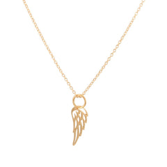 Detailed Mini Gold Angel Wing Necklace