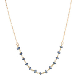 Delicate 4mm Kyanite Gemstone Necklace on Gold Filled Chain Delicate 4mm Kyanite Gemstone Necklace on Gold Filled Chain