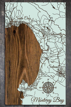 Monterey Bay Wood Fired Map -  Mini (7.25