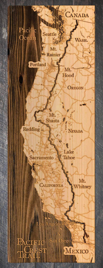 Pacific Crest Trail Wood Fired Map -  Small (11.25