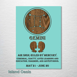 Zodiac Wall Hanging - Gemini, Island Oasis
