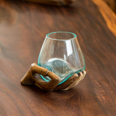 Blown Glass Vase on Hand - Gyan