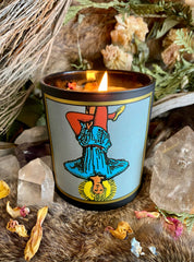 Hanged Man Tarot Candle - 8.5oz, Eucalyptus, Peppermint, and Rosemary