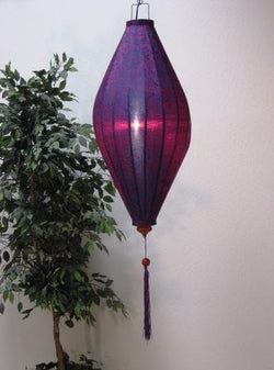 Silk and Bamboo Lantern Oval 4', Jewel
