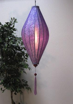 Silk and Bamboo Lantern Oval 4', Lilac