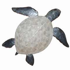Sea Turtle Wall Decor Pewter With Pearl Shell