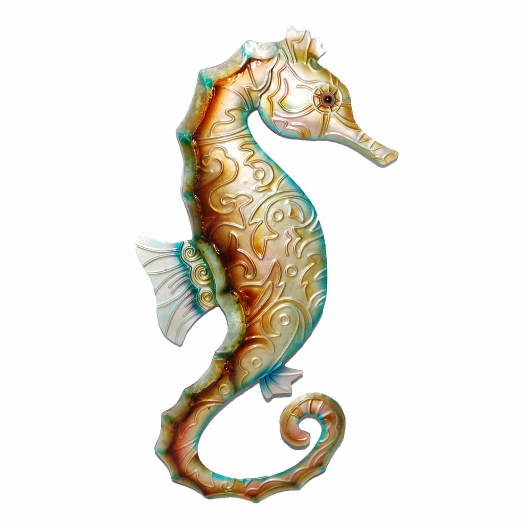 Seahorse Wall Decor Tan With Blue