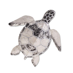Sea Turtle Small Wall Decor Pewter Checkered