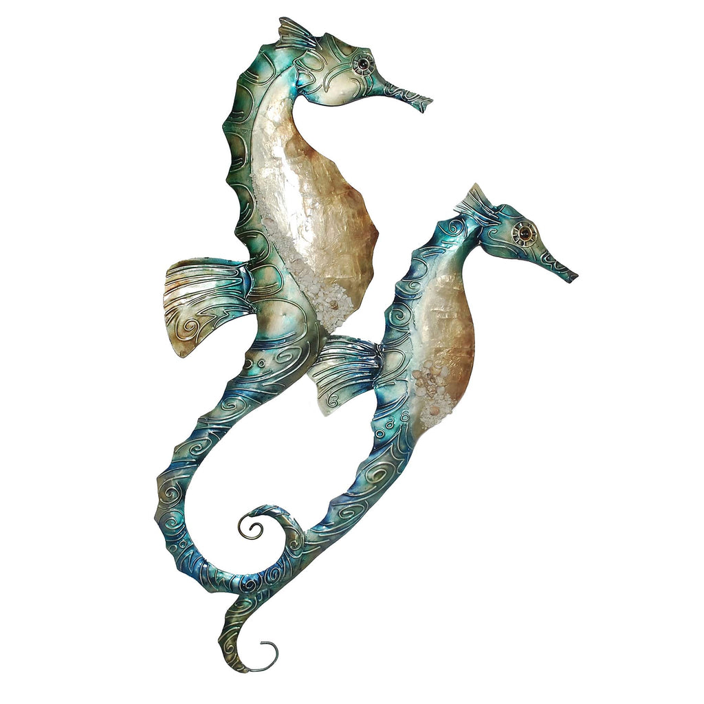 Seahorse Duo Wall Decor Blue